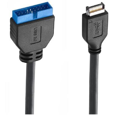 Alfais 5076 USB 3.1 Type-E Male To USB 3.0 19 20 Pin Dişi Uzatma Kablosu