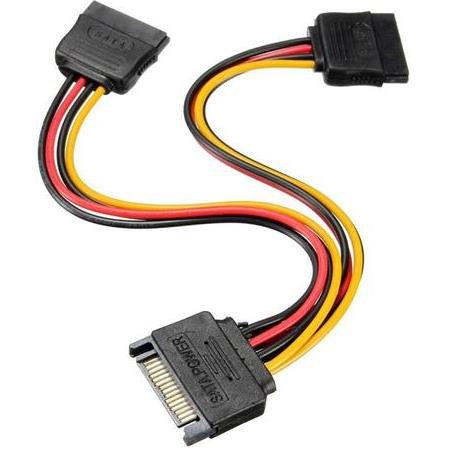 Alfais 4426 Sata 15 Pin Dişi Erkek 2 Port ÇoklayıcıY Kablo Splitter Hdd Bağlantı Kablosu
