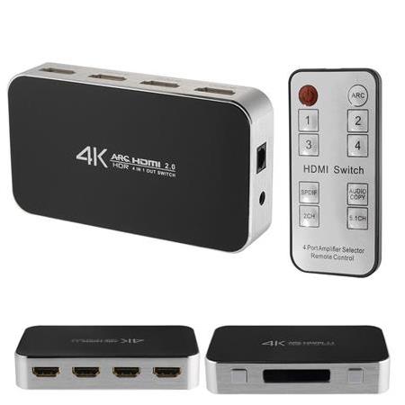 Alfais 4441 4K Hdmi 2.0 Çoklayıcı 4 Port Çoklayıcı Arc Switch Kumanda