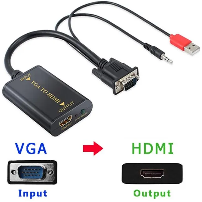 Alfais 4443 Vga To Hdmi Laptop Tv Kablo Çevirici Dönüştürücü Adaptör