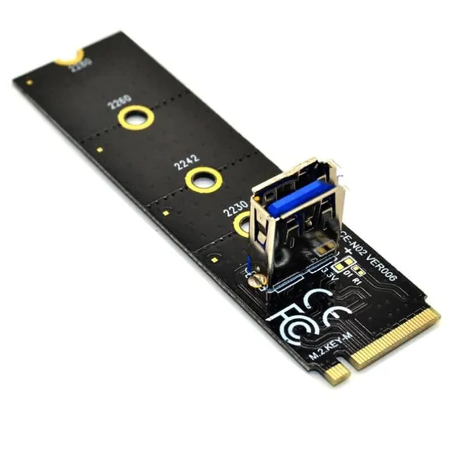 Alfais 4444 Ngff M2 Ssd To Usb 3.0 Pci-e 1x 16x Çevirici Dönüştürücü Riser Kart Adaptörü