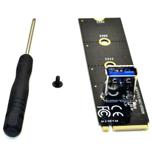 Alfais 4444 Ngff M2 Ssd To Usb 3.0 Pci-e 1x 16x Çevirici Dönüştürücü Riser Kart Adaptörü