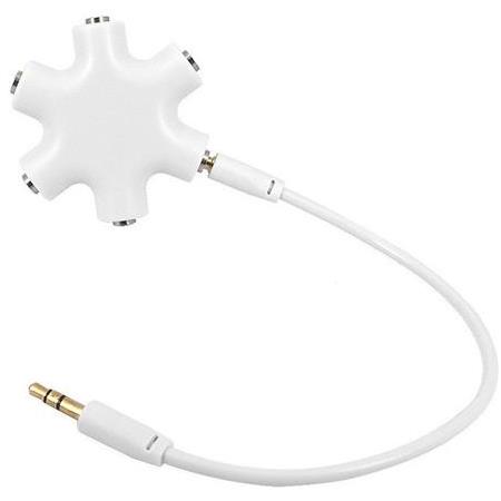 Alfais 4948 Kulaklık Çoklayıcı 3.5mm Stereo Çoğaltıcı Kalın Uç 5 Port