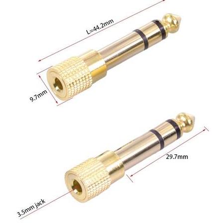 Alfais 4458 6.3 mm Erkek To 3.5 mm Dişi Çevirici Dönüştürücü Jack Adaptörü