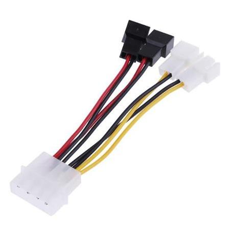 Alfais 4475 Fan Çoklayıcı Kablosu Splitter 4 pin Switch 3 pin 3 Port