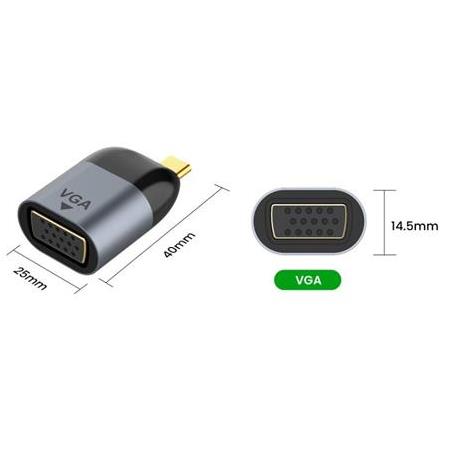 Alfais 4893 Type C To Vga Kablo Ucu Mini Çevirici Dönüştürücü Adaptör