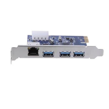 Alfais 4480 Pci-e Express Usb 3.0 Ethernet Kart 3 Port Kasa İçi Çoklayıcı