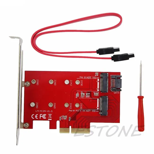 Alfais 4481 NGFF M.2 B+M Key SSD To PCI-E Kart 4x Çevirici Dönüştürücü