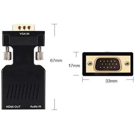 Alfais 4501 Vga To Hdmi Çevirici Dönüştürücü Laptop Tv Monitör Adaptör Kablosu