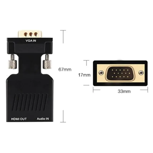 Alfais 4501 Vga To Hdmi Çevirici Dönüştürücü Laptop Tv Monitör Adaptör Kablosu