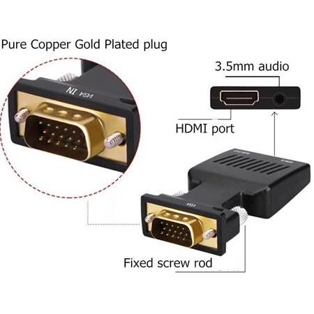 Alfais 4501 Vga To Hdmi Çevirici Dönüştürücü Laptop Tv Monitör Adaptör Kablosu