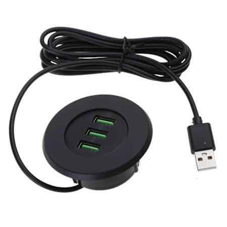Alfais 6028 USB 3 Port Hub Masaüstü Gömme Çoklayıcı Çoğaltıcı Kablolu Şarj