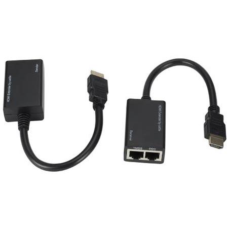 Alfais 4757 Hdmi Rj45 Cat5e 6 Extender Uzatıcı Uzatma Aparatı Adaptör 1080p