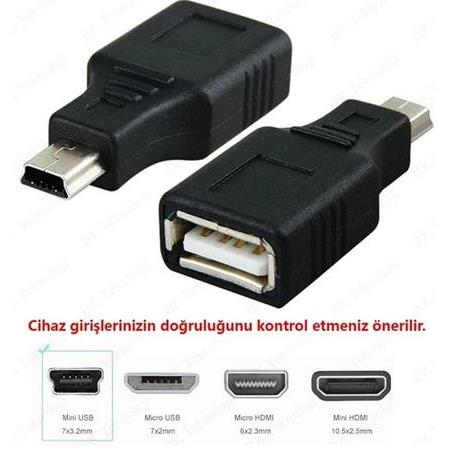 Alfais 4883 Usb Dişi Mini Usb Erkek 5 Pin Çevirici Dönüştürücü Adaptör