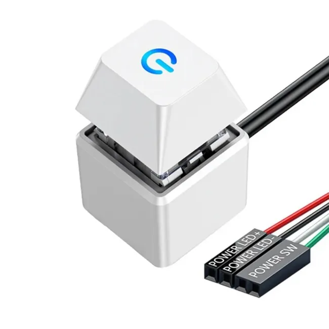 Alfais 5015 PC Led Işıklı Harici Başlatma Güç Açma Kapama Düğmesi  Anakart 1.8m