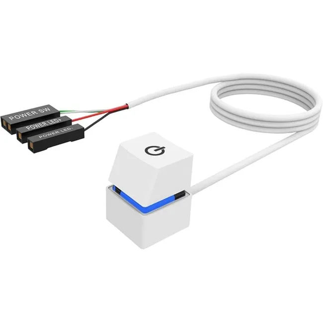 Alfais 5015 PC Led Işıklı Harici Başlatma Güç Açma Kapama Düğmesi  Anakart 1.8m