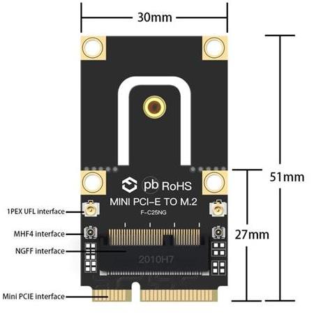 Alfais 5088 Mini Pci-e Express To M.2 Ngff Wifi Wireless Bluetooth Çevirici Dönüştürücü Kart