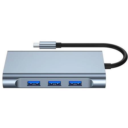 Alfais 5236 10in1 Type C To Hdmi Usb 3.0 Sd Tf Kart Rj45 Ethernet Vga 3.5mm Çevirici Çoklayıcı Hub