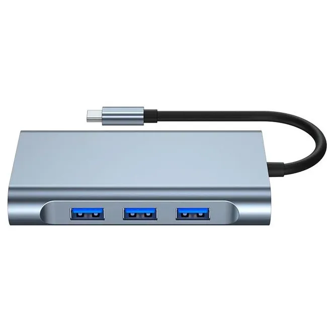 Alfais 5236 10in1 Type C To Hdmi Usb 3.0 Sd Tf Kart Rj45 Ethernet Vga 3.5mm Çevirici Çoklayıcı Hub