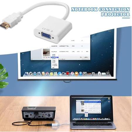 Alfais 4547 Hdmi To Vga Çevirici Dönüştürücü Adaptör Monitör Laptop Uydu Kablosu