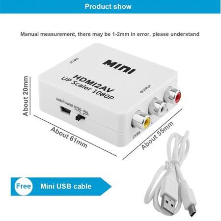 Alfais 4552 Hdmi To Av Rca Tos Çevirici Dönüştürücü Adaptör