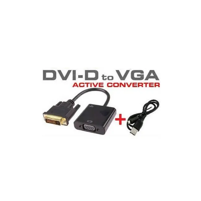 Alfais 4578 Dvi - D VGA Aktif ÇEvirici Dönüştürücü Adaptör Kablo 24+1 Active