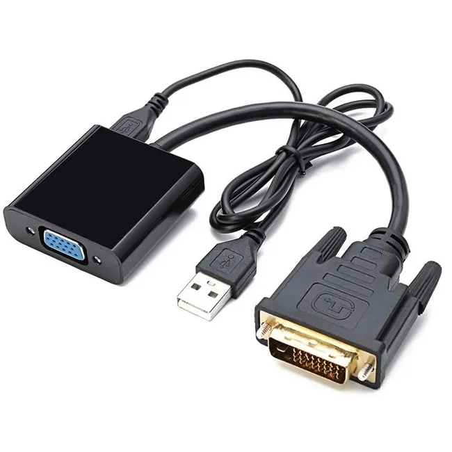 Alfais 4578 Dvi - D VGA Aktif ÇEvirici Dönüştürücü Adaptör Kablo 24+1 Active