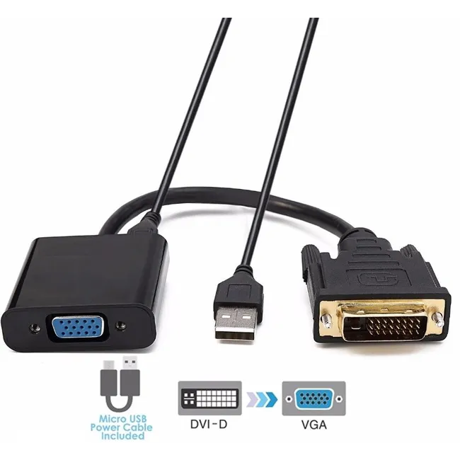 Alfais 4578 Dvi - D VGA Aktif ÇEvirici Dönüştürücü Adaptör Kablo 24+1 Active