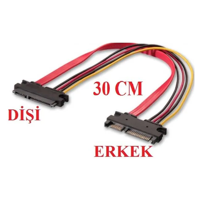 Alfais 4617 Sata Power Uzatma Kablosu 15+7 pin (erkek - dişi)