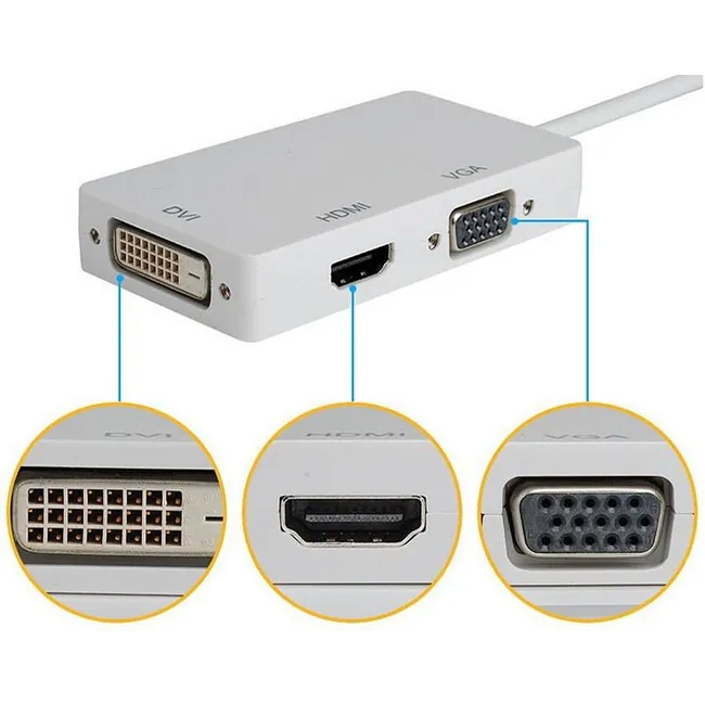 Alfais 4639 Mini Displayport Hdmi Vga Dvi Çevirici Dönüştürücü Adaptör Thunderbolt Display Port Kabl