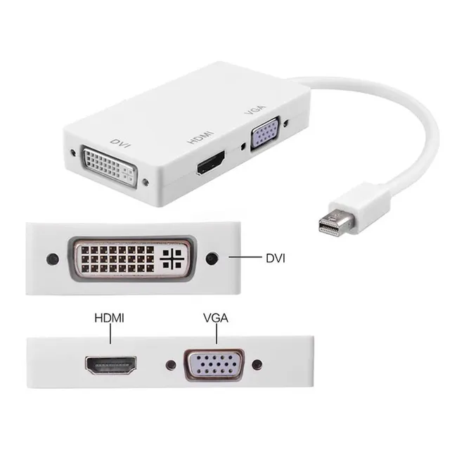 Alfais 4639 Mini Displayport Hdmi Vga Dvi Çevirici Dönüştürücü Adaptör Thunderbolt Display Port Kabl