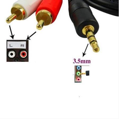 Alfais 4654 3.5 mm Stereo To 2 Rca Aux Tos Ses Kulaklık Kablosu