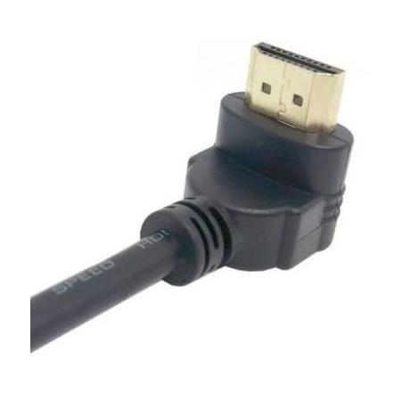 Alfais 4666 Hdmi Dişi Erkek Uzatma 90 Derece Dirsek Kablosu 0.5 Metre