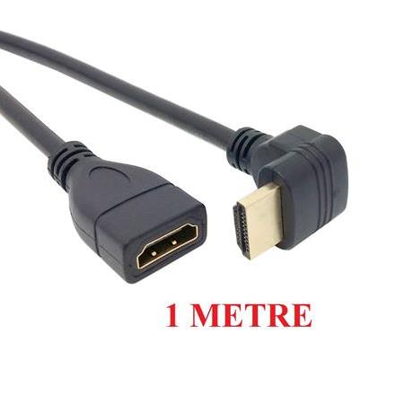 Alfais 4667 Hdmi Dişi Erkek Uzatma 90 Derece Dirsek Kablosu 1 Metre