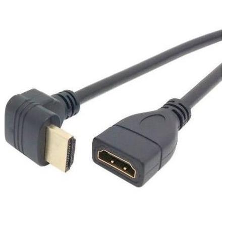 Alfais 4667 Hdmi Dişi Erkek Uzatma 90 Derece Dirsek Kablosu 1 Metre