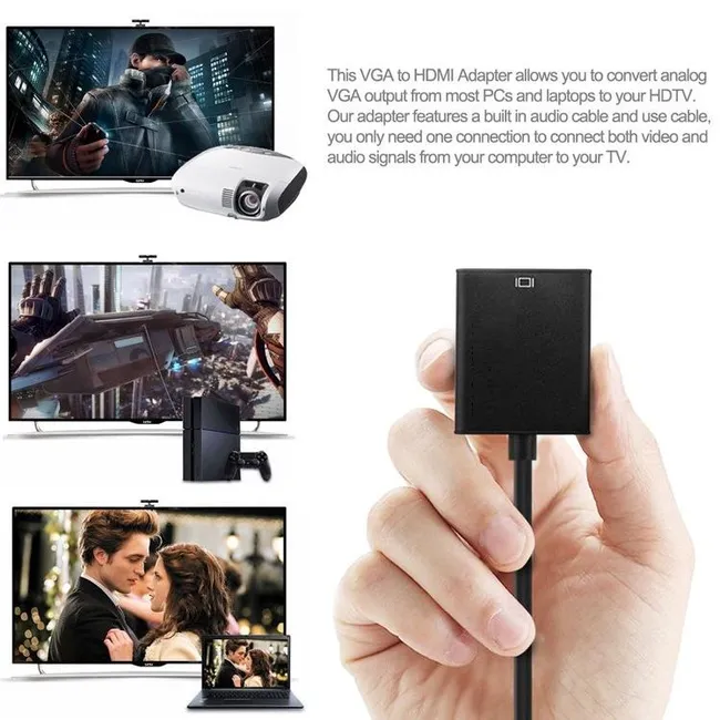 Alfais 4674 Vga To Hdmi Çevirici Dönüştürücü Adaptör Kablo Ucu Çevirici