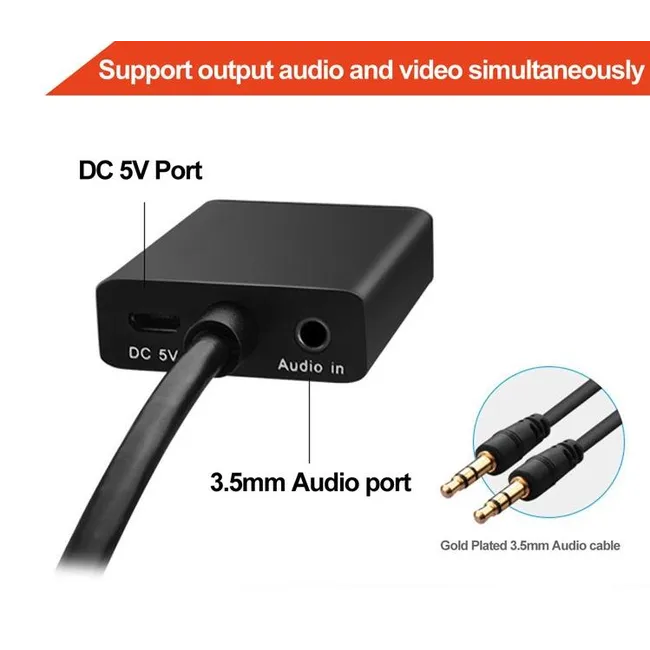 Alfais 4674 Vga To Hdmi Çevirici Dönüştürücü Adaptör Kablo Ucu Çevirici
