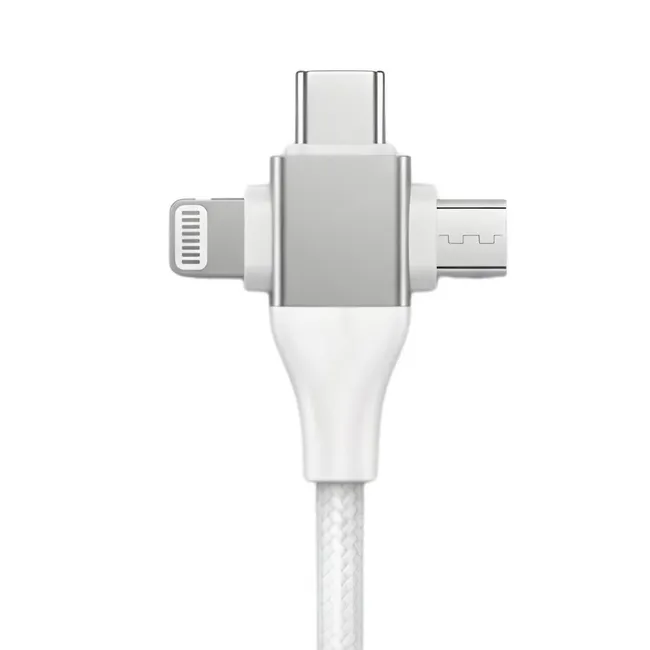 Alfais 6023 USB Type-C 5'i 1 Arada Çoklu Hızlı Şarj Kablosu Lightning Micro Usb 1m