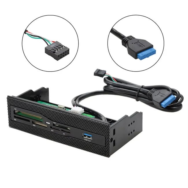 Alfais 6087 Usb 3.0 Ön Panel 5.25 inç Dahili Kart Okuyucu  Cf Sd Tf Ms M2 Xd Çoklu Medya