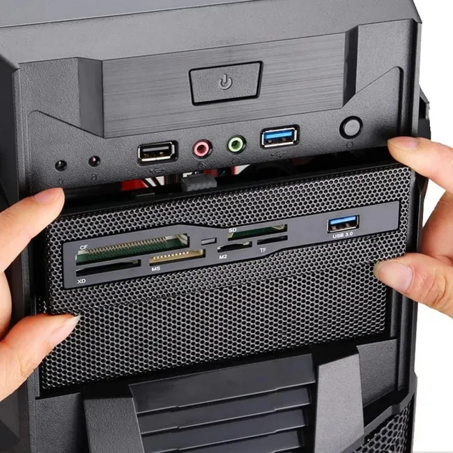 Alfais 6087 Usb 3.0 Ön Panel 5.25 inç Dahili Kart Okuyucu  Cf Sd Tf Ms M2 Xd Çoklu Medya