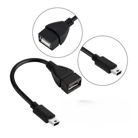 Alfais 4573 Mini USB to USB A Dişi Mini USB B 5 Pin Erkek Adaptör Kablosu