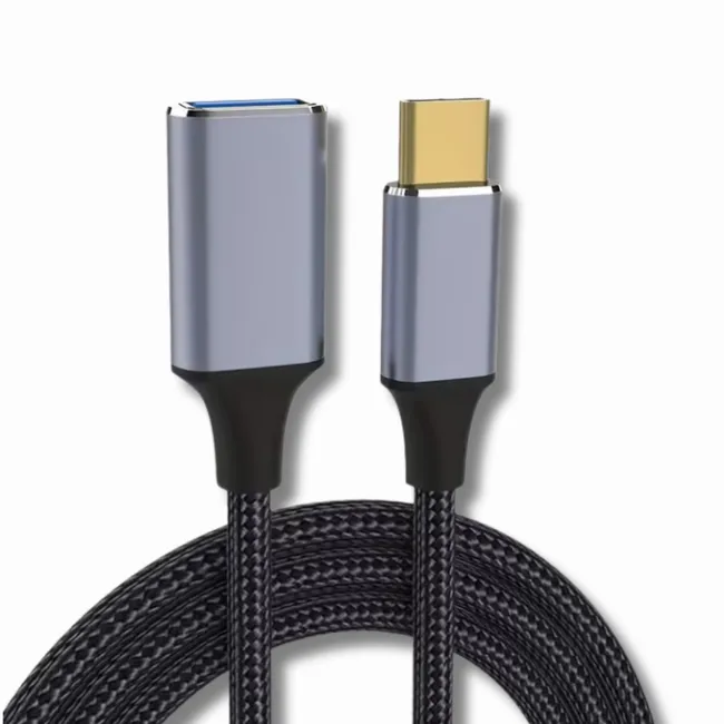 Alfais 6106 Usb Type C To Usb 3.0 Dişi Erkek Uzatma Kablosu 2M Ara Ek Bağlantı 5Gbps Örgülü