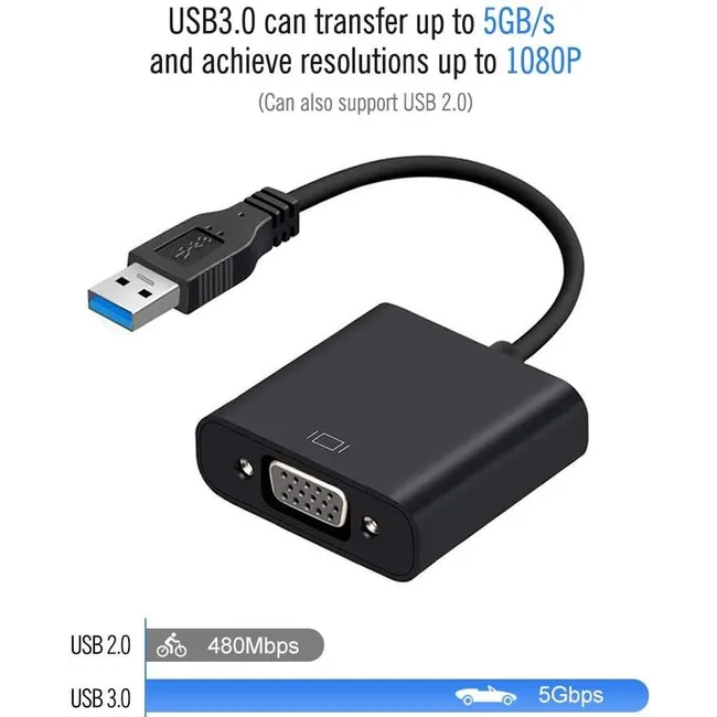 Alfais 4956s USB 3.0 To Vga Çevirici Dönüştürücü Adaptor Monitör Kablosu