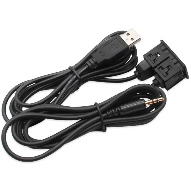 Alfais 5021 Usb 3.5mm Araç İçi Kontrol Paneli Dişi Erkek Uzatma Aux Kablosu
