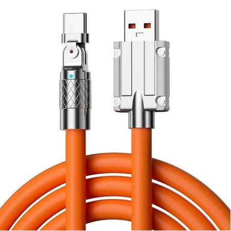 Alfais 6015 Usb To Type C Hızlı Şarj Data Kablosu Çevirici Dönüştürücü Adaptör 180° Döner 120W 1M