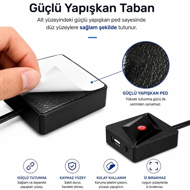 Alfais 6079 Masaüstü PC Kasa Harici Güç Power Reset On/Off USB Düğmesi Switch Uzatma Kablo LED Buton