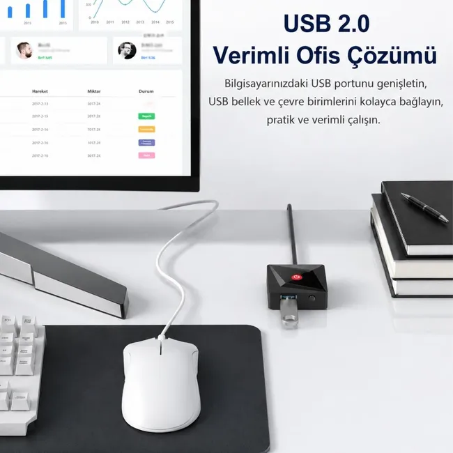 Alfais 6079 Masaüstü PC Kasa Harici Güç Power Reset On/Off USB Düğmesi Switch Uzatma Kablo LED Buton