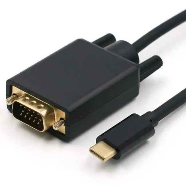 Alfais 6093 Type C to Vga  Çevirici Dönüştürücü Adaptör Kablosu 1.8 Metre Usb C 1080P 60Hz Full HD