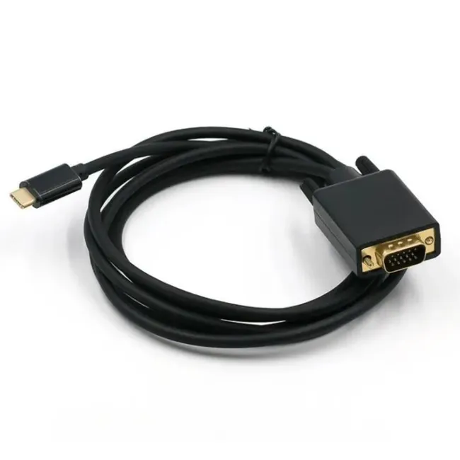 Alfais 6093 Type C to Vga  Çevirici Dönüştürücü Adaptör Kablosu 1.8 Metre Usb C 1080P 60Hz Full HD