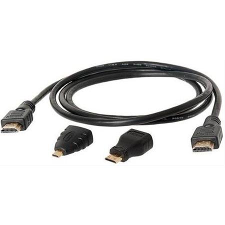 Alfais 4699 1.5 m 1.4V Hdmi Kablo + Mini Micro Uç 3in1 Çevirici Dönüştürücü Adaptör Kablosu